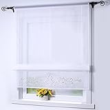 Joyswahl Raffrollo Voile Raffgardinen mit Tunnelzug Vanessa Bändchenrollos BxH 80x140cm Sand 1er Pack