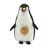 Premium Spieluhr - Pepe der Pinguin mit ' Fly me to the moon' Melodie - ideale Einschlafhilfe für Babys - nachhaltige Babyspieluhr aus Leinen - geniales Geschenk zur Geburt, Taufe oder Babyparty