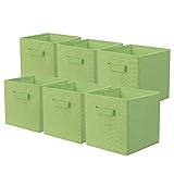 powerking Aufbewahrungsbox Organizer, 6 Stück faltbar Aufbewahrungswürfel Aufbewahrung Box aus Stoff in Würfelform - Grün