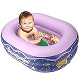 Swimbobo Baby Badewanne 0-36 Monate, Aufblasbare Faltbar Rutschfeste Weiche Badewanne Baby Kinder Neugeborene, Tragbare Babywanne Babybadewanne Faltbar Kleinkind (lila, klein)