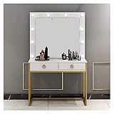 Luxuriöses Schlafzimmermöbel-Make-up-Schminktisch-Set, Schminktisch mit LED-beleuchtetem Spiegel, Schminktisch-Set, Schreibtisch für Schlafzimmer, Make-up-Schminktisch mit 10 Lichtern und 2 Schublade