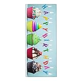 OCELIO Buntes Happy Birthday Cupcakes klassisches weiches und saugfähiges Handtuch, Mikrofaser, super weich und saugfähig, für Badezimmer, Fitnessstudio, Dusche, 30,5 x 69,8 cm.