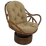 Needles Drehstuhlkissen aus massivem Twill, 122 cm, kein Rattan-Rahmen, für Terrasse, Outdoor, Innenbereich, hell, Curry-Farbe, 121,9 x 61 x 12,7 cm