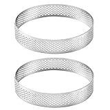 vague 2Pc 20Cm Runde Kuchenloch Formen Edelstahl Mousse Kuchen Torte Ring Pizza Dessert DIY Dekor Form KüChe Backwerkzeug