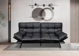 Maxspeed Futon-Schlafsofa, Memory-Schaum, Sofa, Bett, Couch, Futon, wandelbares Sofa, kleine Couch, Sofa, Couch für Wohnzimmer, Wohnung, Büro. (schwarz)