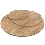 AUPROTEC Tischplatte 19mm rund Ø 300 mm Eiche Sanremo Classic Holzplatte melaminharzbeschichtet Spanplatte mit Umleimer ABS Kante Auswahl: 30 cm