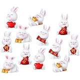 Toddmomy Mini Rabbit Mini Rabbit 12 2023 -Kaninchenfiguren Mini-Chinesisches Jahr Ornament Tischplatte Hasenfiguren Für Frühlingsfest Bürotisch Schreibtischdekoration Osterfiguren Klein