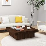 Tidyard Couchtisch Sideboard Beistelltisch Nachttisch Wohnzimmermöbel Telefonständer Wohnzimmertisch Modern für Wohnzimmer, Schlafzimmer, Braun Eichen-Optik 90x90x28 cm Holzwerkstoff