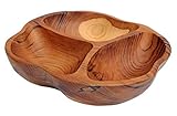 Große 28 cm Teakholz Holz Obst Konfekt Snack Knabber Schale Handarbeit Teak 11