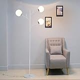 Stehlampe Stehlampen Nordic Minimalist 3 Lampen Sphärische Stehlampe, Baum Kreative Stehlampe, Wohnzimmer Schlafzimmer Arbeitszimmer Vertikale Lampe, H155CM Stehlampen Lichter (Farbe: Weiß), Farbe: