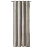 JEMIDI Vorhang blickdicht 140x245cm - Gardine mit Ösen Anbringung - Ösenschal Dekoschal Leinen Optik - 100% Polyester für Wohnzimmer Schlafzimmer