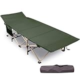 REDCAMP Feldbett Campingbett Kappbar, Max Statische Belastbarkeit 226kg，XXL Faltbar Betten 190 x 71 x 38 cm, Campingliege for für Outdoor Camping Reisen, Grün