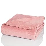 ✅ Glart Kuscheldecke in Altrosa 150x200 cm für Sofa oder Couch. Extra weiche Wolldecke als Tages- oder Sofadecke, ohne Ärmel. Rosa/Pink