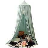 Namgiy Baby Baldachin Betthimmel Chiffon Hängende Rund Moskitonetz für Babys Bett, Spielzelte, Kinderzimmer Höhe 240 cm Saumlänge 260cm (Hellgrün)