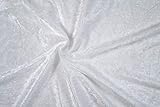 Pannesamt Stoff Meterware für Deko, Basteln und Bekleidung, 0,5 Meter - 147 cm Breit - Samt ähnliche Oberfläche Stoffe (Weiß)