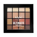 NYX Professional Makeup Ultimate Shadow Palette, Lidschattenpalette, 16 Farbtöne, Schimmernd und Metallisch, Individuelles Finish, Vegane Formel, Farbton: Warm Neutrals