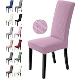 BalladHome Stuhlhussen 4er Set Stretch Stuhlbezug Stuhlüberzug Esszimmerstühle Bezug Universale Elastische Hussen waschbar Abnehmba für Hotel, Bankett, Büro, Partys Deko (4 Stück, Lila)-L