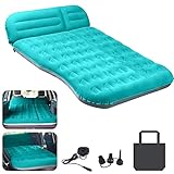 Plaman Auto Luftmatratze,190L X 125B X 15D cm Auto Matratze,Beidseitig Autobett,Autoluftmatratzen,Auto Schlafen,Auto Schlafen,Cars Bett,Auto Matratze Kofferraum,Car Air Bed with Air Pump Portable