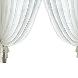 Cyhamse Durchsichtige Vorhänge | Spitzen-Fenstervorhang mit Spitzenpaneel | Bohemian Drape Polyester Fenstervorhänge für Wohnzimmer, Klassenzimmer, Fenster und Café, 132 x 160 cm