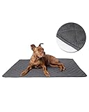 Lous® stilvolle Hundematte, Hundedecke XXL für große, mittelgroße und kleine Hunde, waschbar bei bis zu 60 oder 90ºC, Sofaschutz, Sofadecke Hunde und Katzen (XXL ca. 120x90 cm, Anthrazit/Grau)