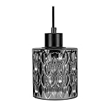 Pauleen 48122 Gleaming Magic Pendelleuchte max25W E27 Pendellampe Kristall-Look Schwarz/Rauchglas 230V Glas