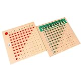 PIGMANA 5 Pcs Montessori-Multiplikationsbrett | Holz-Mathe-Lernmaterial-Spiel für Kinder,Mathe-Lernbrett aus Holz, Lernspiel für Kinder