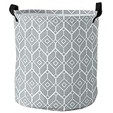 Laundry Hamper Geometrische Textur Grau Wäschekörbe Praktisch Wäschebox Faltbare Wäschesammler Für Schlafzimmer Wäsche Kleidung,40X50Cm