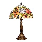 JENCUZ Tischlampen Tiffany-Stil Retro Tischlampen Schlafzimmer Einfach Nachttischlampe Vintage Zinklegierung Muster Schreibtischlampe Retro Für Studie Hotel Wohnzimmer Lampe