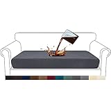 Granbest Premium Wasserdicht Sofa Sitzkissenbezug, High Stretch Jacquard Sitzkissenschutz Sofasitzbezug für Couch (3 Sitzer, Grau)