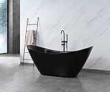 Freistehende Badewanne, SPA unique design, bootförmige Acryl-Standbadewanne 180 cm schwarz, Maße: 180 x 73 x 77 cm - Fassungsvermögen: 315 Liter