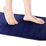 Premium Qualität Memory Foam Badematte Badvorleger rutschfest und saugfähig für Badezimmer Toilettenstuhl Konturteppich bequem, weich, super Wasseraufnahme, Maschine (50,8 x 81,3 cm, marineblau)