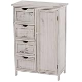 Mendler Kommode HWC-D12AM, Schrank Schubladenkommode, Shabby-Look Vintage 82x55x30cm - weiß