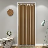 SK Studio Vorhang Blickdicht Thermo Gardinen mit Ösen Türvorhang Kälteschutz & Wärmeisolierend für Schlafzimmer Tür Schrank Vorhang Kaffee, 120x200cm
