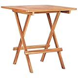 vidaXL Teak Massiv Bistrotisch Klappbar Gartenmöbel Tisch Gartentisch Klapptisch Balkontisch Holztisch Teaktisch Terrassentisch 60x60x65cm