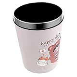 Zerodeko Druckring-Mülleimer Korb Mülleimer Kinderdekoration Ästhetische Raumdekoration Mülleimer Runder Papierkorb Küchen-Mülleimer Pp Beige Altpapier-Aufbewahrungskorb