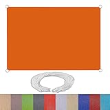 Sonnensegel Wasserdicht 3 x 3 m PES Polyester mit UV Schutz Windschutz Sonnenschirm Sonnenschutz mit Seile für Außenbereich,Garten, Orange