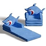 harhoers Kinder-Couch, ausklappbar, faltbares Kindersofa, Kleinkind für Schlafzimmer, Kleinkind-Couch, Bett für Mädchen, Prinzessinnen-Stuhl für Kleinkinder von 1–3 Jahren (blau)