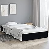 Chusui Massivholzbett, Betten, Bett, Bed Frame, Bettboden, Bettrahmen, Bettstell, Schwarz 90x200 cm