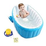 Aufblasbare Babybadewanne, Tragbare Kleinkinderbadewanne für den Duschraum (Blau)