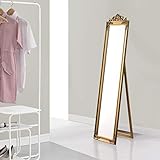 [en.casa] Standspiegel Arezzo 160x40 cm Ganzkörperspiegel rechteckig Ankleidespiegel kippbar Barock Gold
