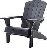 Keter Allibert by Troy Adirondack Chair, Outdoor Gartenstuhl aus Kunststoff, Anthrazit, wetterfest, amerikanischer Design-Klassiker, für Garten, Terrasse und Balkon, 93 x 81 x 96,5 cm