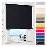 ourdeco® Rollo, Seitenzugrollo | Farbe schwarz/Tageslicht, lichtdurchlässig | Bestellgröße 222 x 180 cm (BxH)