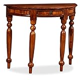 vidaXL Sheesham-Holz Massiv Konsolentisch Konsole Beistelltisch Sideboard Flurtisch Ablagetisch Frisiertisch Palisander 90x40x76cm Halbrund