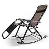 TONPOP Zero Gravity Chair Outdoor Liegestuhl Zero Gravity Chair Bequemer und atmungsaktiver Relax-Schaukelstuhl mit verstellbarem, gepolstertem Kissen für Garde