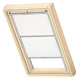 VELUX Original Dachfenster Duo Verdunkelungsrollo für C04 / 6, Weiß, mit Grauer Führungsschiene