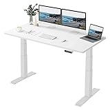 SANODESK Premium Line- 160x80cm Höhenverstellbarer Schreibtisch mit Hohe Tragfähigkeit 150KG -3-Fach-Teleskop Schreibtisch Höhenverstellbar Elektrisch, mit 4 Memory-Steuerung