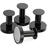 Mavoro Starke Magnethaken zum Aufhängen von Taschen und Mänteln - Set aus 4 Schwarzen Magnet Haken – Magnete Stark – Neodym 52 Magnete Extra Stark – Kühlschrankmagnete im Pinnadel-Stil für Spind usw