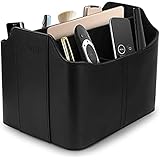 Londo Leder Fernbedienung Organizer und Halter mit Tablet Fach, Fernbedienungshalter - Multifunktion Aufbewahrung (Schwarz) One Size