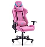 VALK Nyx Gaming-Stuhl aus atmungsaktivem Stoff, Gamer-Stuhl, 160 ° neigbar, 2D-Armlehne, ergonomisch, Schreibtischstuhl, Bürostuhl (Rosa Topas)