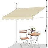 3m – Einziehbare Markise, Markisen füR Terrasse, Manuell Verstellbare Pergola-Schattenabdeckung füR den AußEnbereich, Ideal füR Jedes Fenster Oder Jede tüR (Color : Grigio, Size : 300CM)